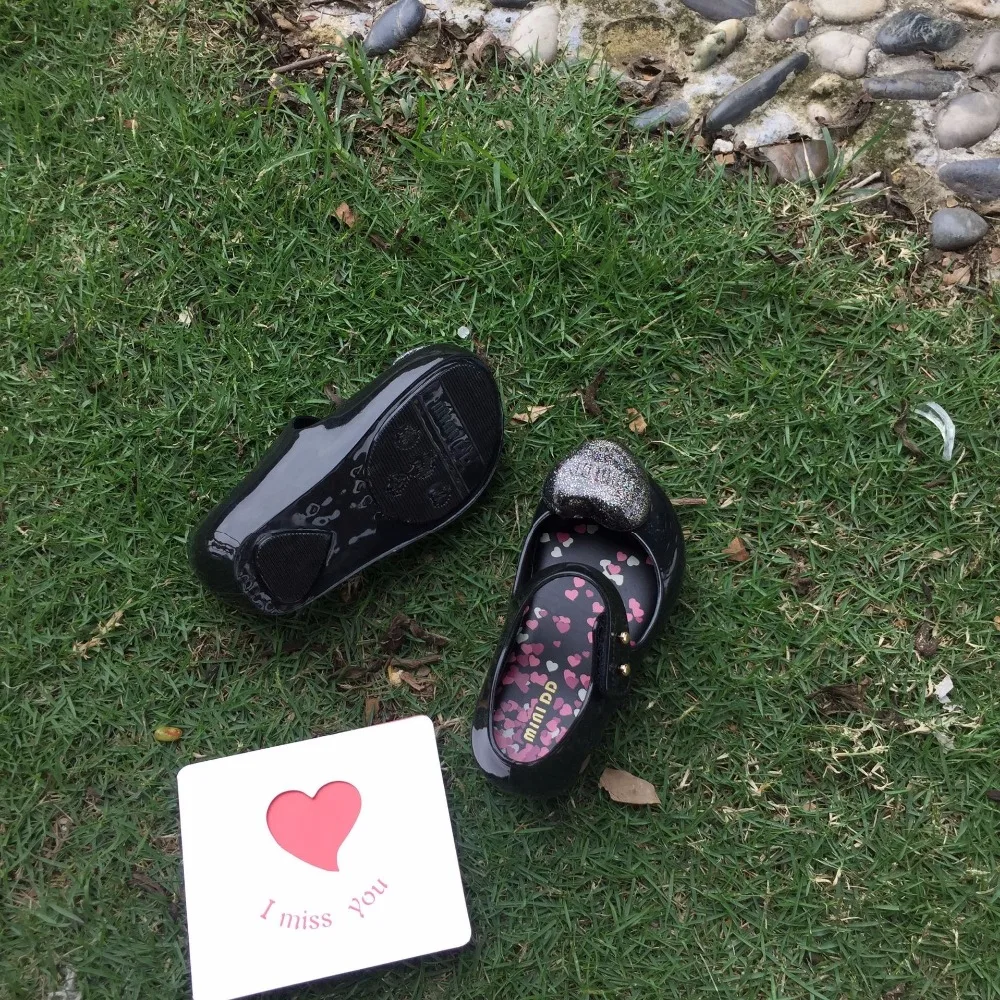 Mini Melissa/2018 г. Новые Цветные гелевые туфли принцессы с сердечками мягкие детские