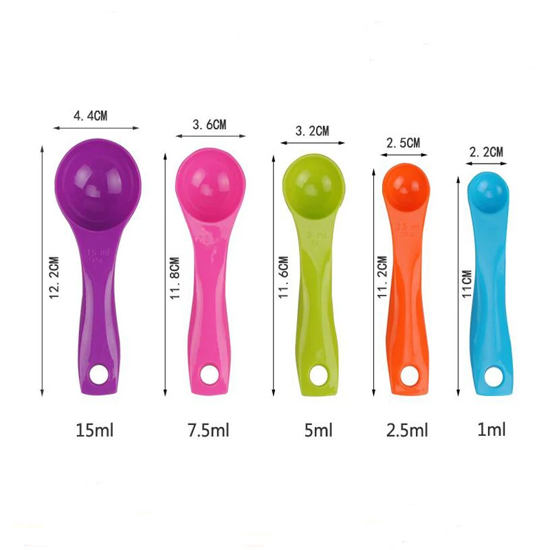 5 Pcs Multi-Color Measuring Spoons Plastic Libra Kitchen Scales Baking Pastry Tool Weighing Tools Kitcehn Gadget 2019 | Дом и сад