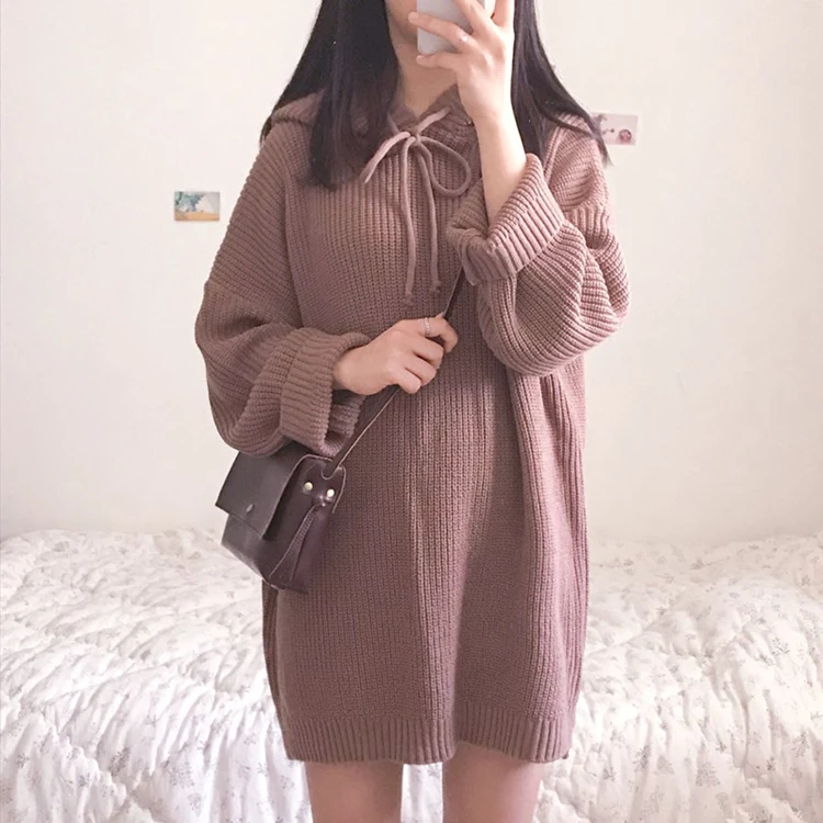 Повседневные женские свитера в японском стиле Kawaii Ulzzang Ретро Шикарный свободный