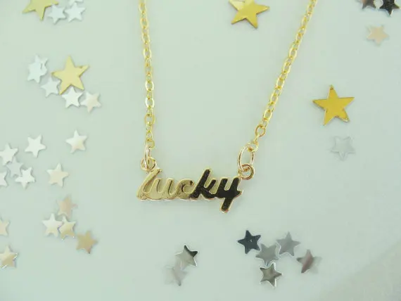 30 шт. простое ожерелье с надписью Lucky маленькое милое Good для друзей подарки на
