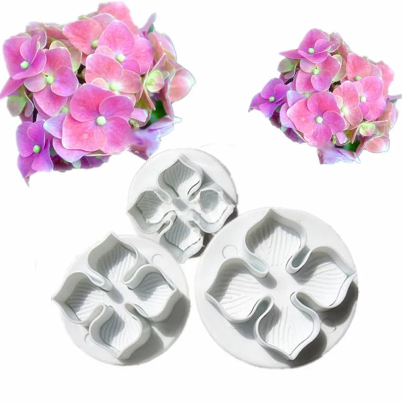 

TTLIFE 3Pcs/set Flower Cake Fondant Cookie Cutter Decorating Craft Paste Plunger Mold Cake Decorating Mold Pastry Tools