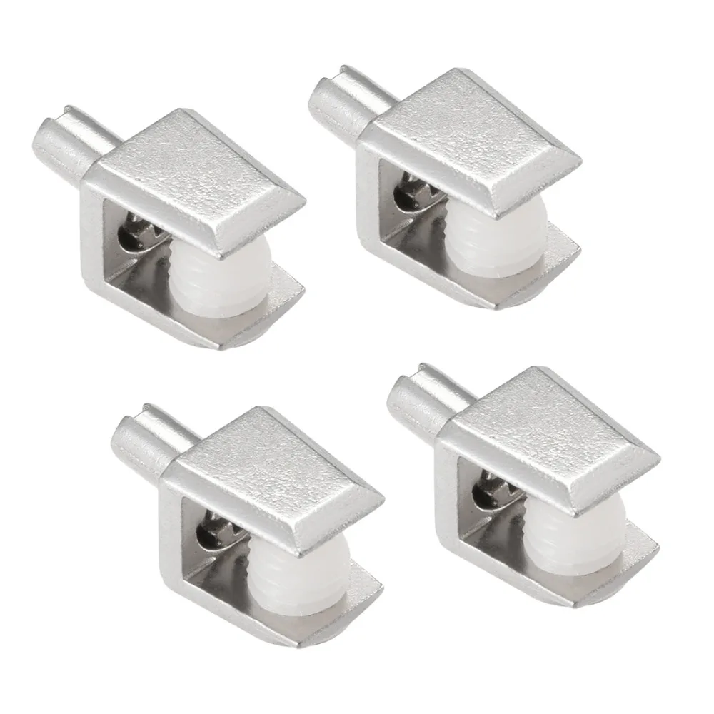 

Uxcell 4pcs Shaft Mount for 5-8mm Thick Glass Shelf Bracket Glass Clip Clamps Clips Holder Adjustable Silver Tone Zinc Alloy