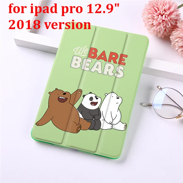 for pro 12.9 2018 Чехол для планшета с мультяшными медведями для iPad Pro 9," 10,5" 1" 12,9" из искусственной кожи матовый чехол - Цвет: for pro 12.9 2018