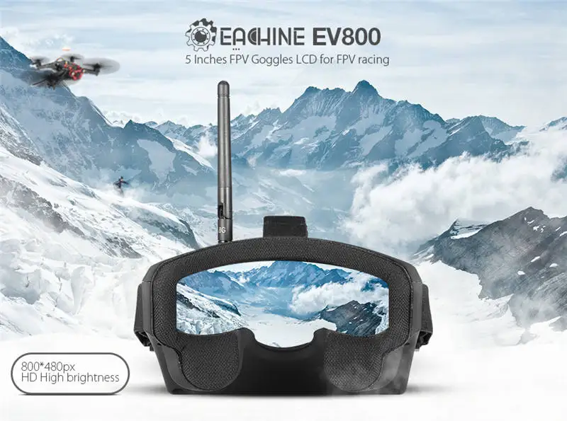 Eachine EV800 5 дюймов 800x480 FPV очки 5,8G 40CH Raceband автопоиск встроенный аккумулятор VS EV100 Fatshark Aomway