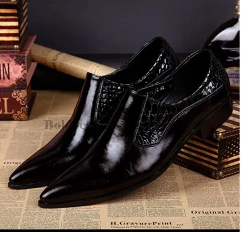 

2019 Leather Casual Men Shoes Fashion Men Flats Pointed Toe Comfortable Office Men Dress Shoes Plus Size 38-48