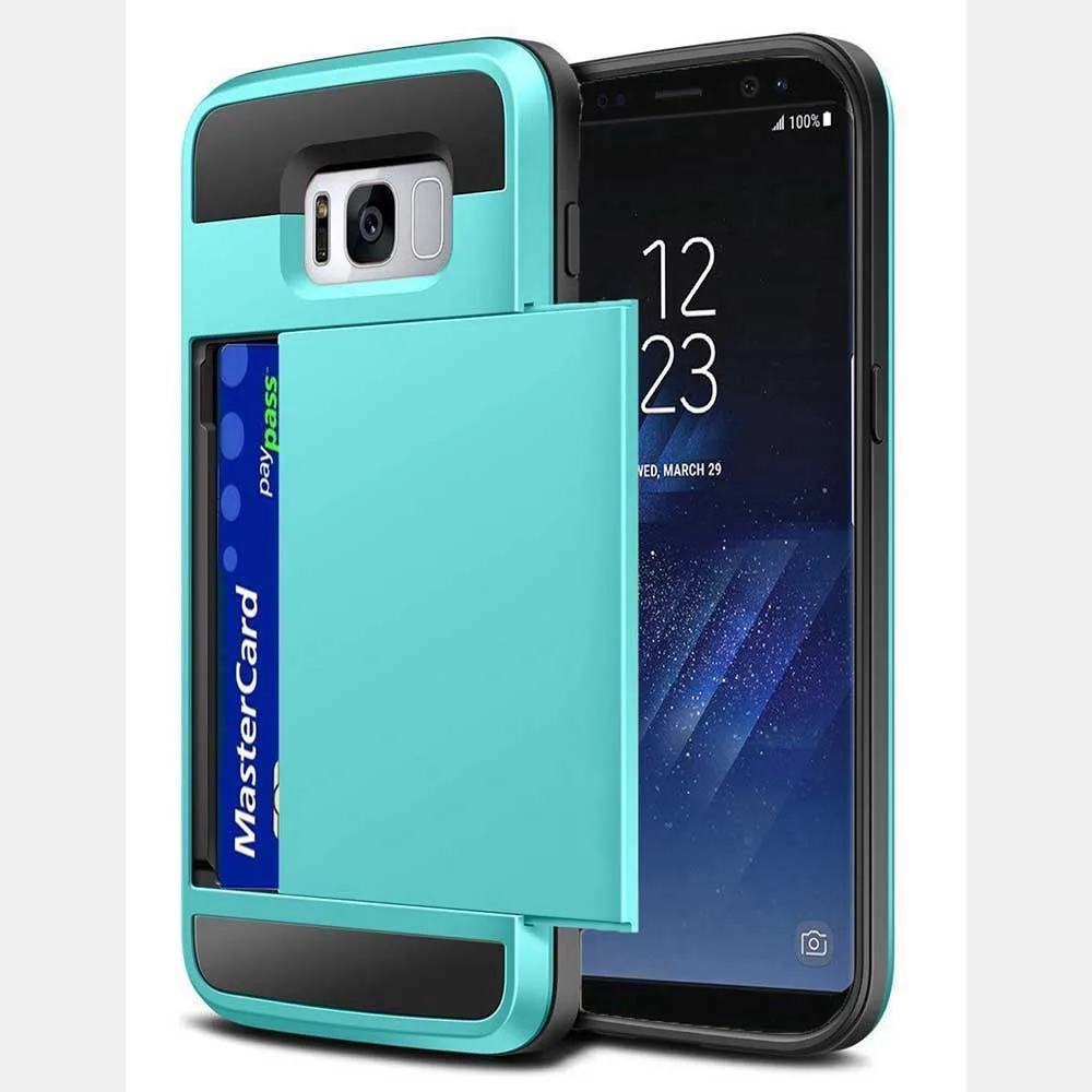 Слот Для карт Черный Противоударный Задняя Крышка для Samsung Galaxy S8 Плюс Чехол Чехлы