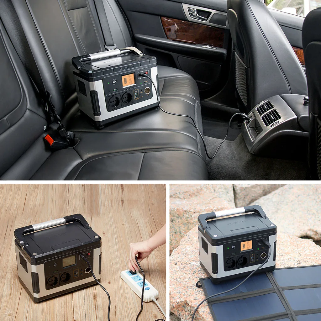 Suaoki G500 Portable Power Station 500Wh 300W AC/DC 12V Portable Rechargeable Solar Generator Jump Starter Outdoor Camping