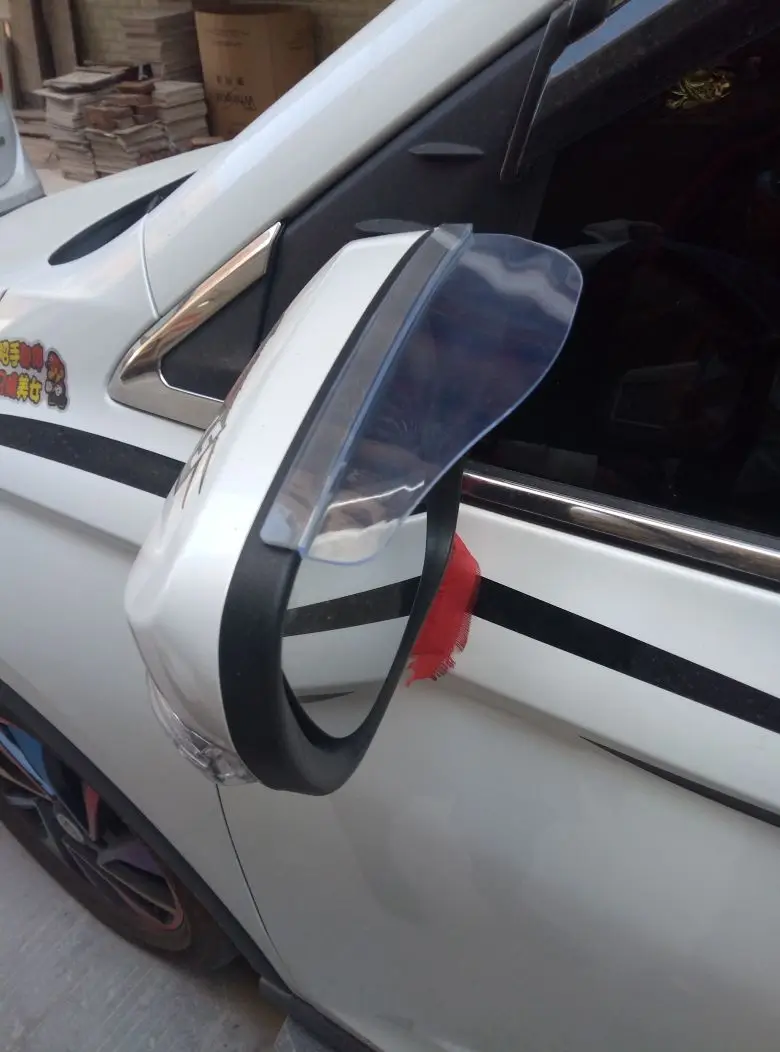 Фото 2x Car Rear View Side Mirror Rain Snow Board Sun Visor Shade Shield Water Guard №2
