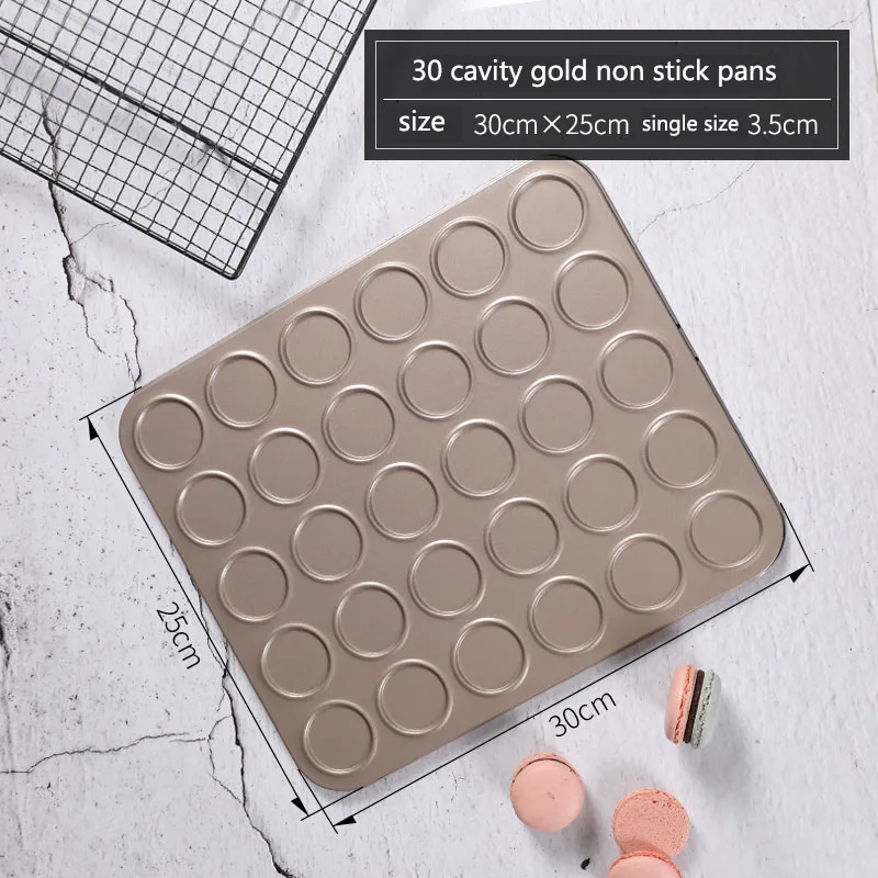 Non Stick Gold Cookies Macarons Baking pans Stainless steel DIY Biscuit Cake Bakeware Tools