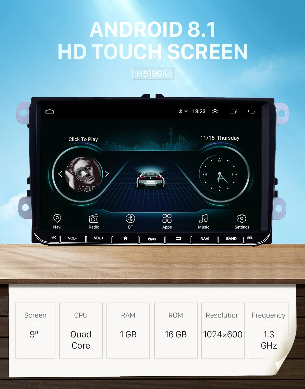 Harfey " 3g Android 8,1 для VW Volkswagen Golf Polo Tiguan Passa MK5 MK6 Jetta Touran Автомагнитола gps Мультимедиа CANBUS
