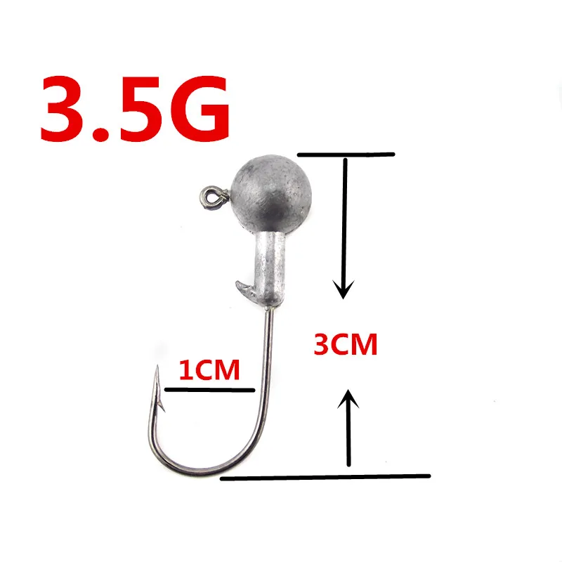 3.5g Новинка, 5 шт./партия, новинка, высокое качество, 1 г/3,5 г/5 г/5,5 г/7 г/10 г, свинцовая головка, крючок, джиг оснатка приманки, рыболовные крючки для мягкой приманки, рыболовные снасти - Цвет: 3.5g