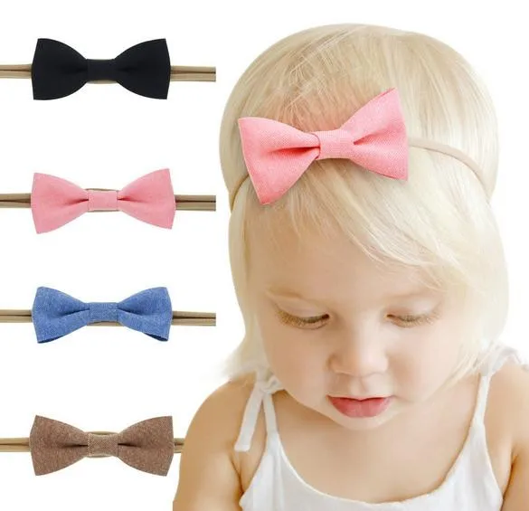 

4pcs/set Newborn Headband Bow Kids Headband Set Nylon Headbands for Girls