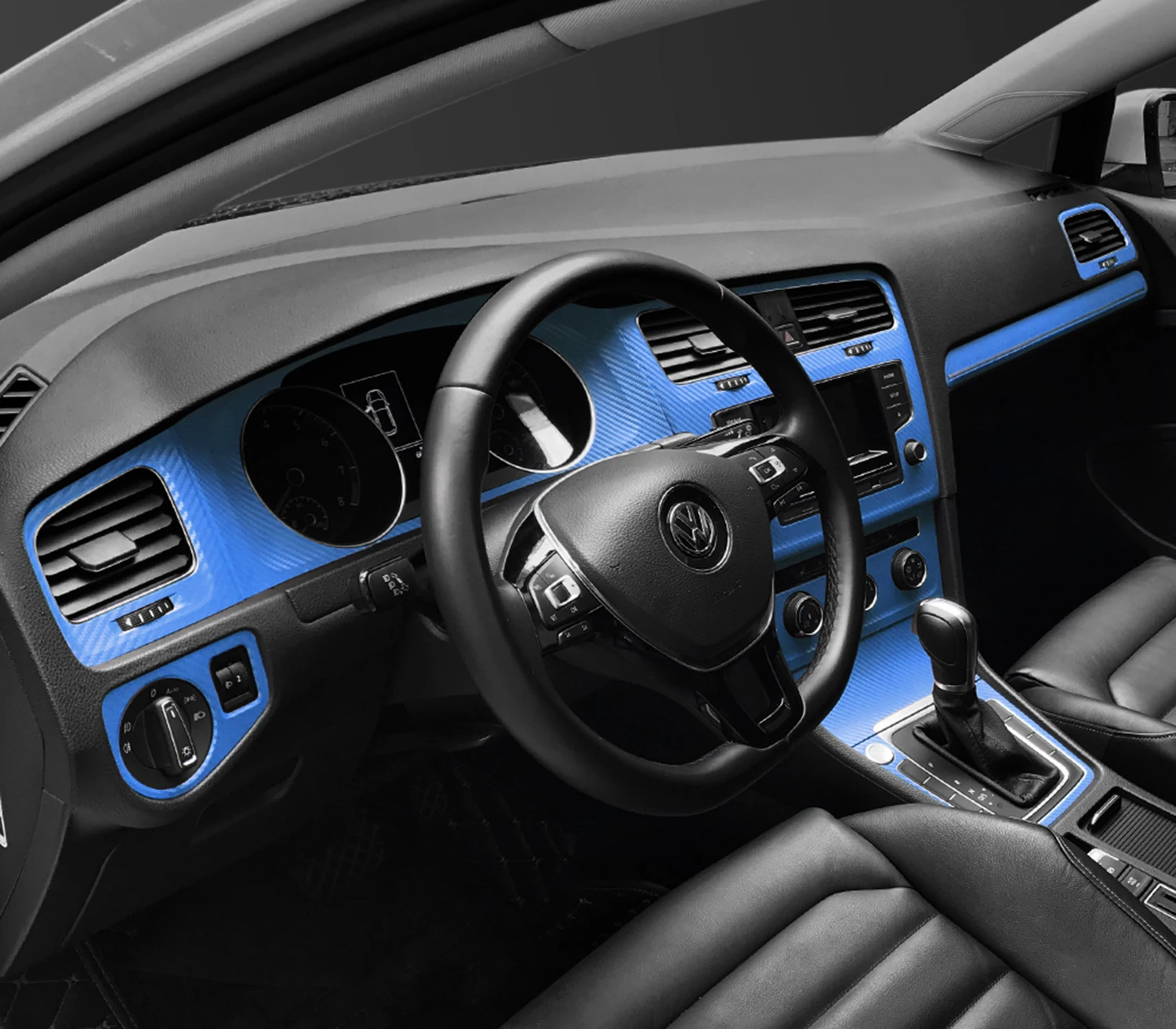carbon fiber blue Интерьер спортивные красное углеродное волокно защиты наклейки из углеродного волокна авто Стайлинг для VW Volkswagen Golf 7 MK7 GTI аксессуары - Название цвета: carbon fiber blue