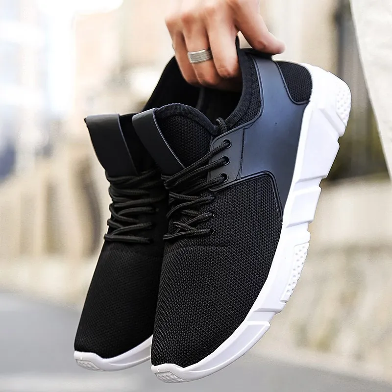 BomKinta Fashion Men Shoes Casual Mesh Breathable Light Soft Black Mens Shoe Male Trainers Sneakers Unisex Size 36-44 |