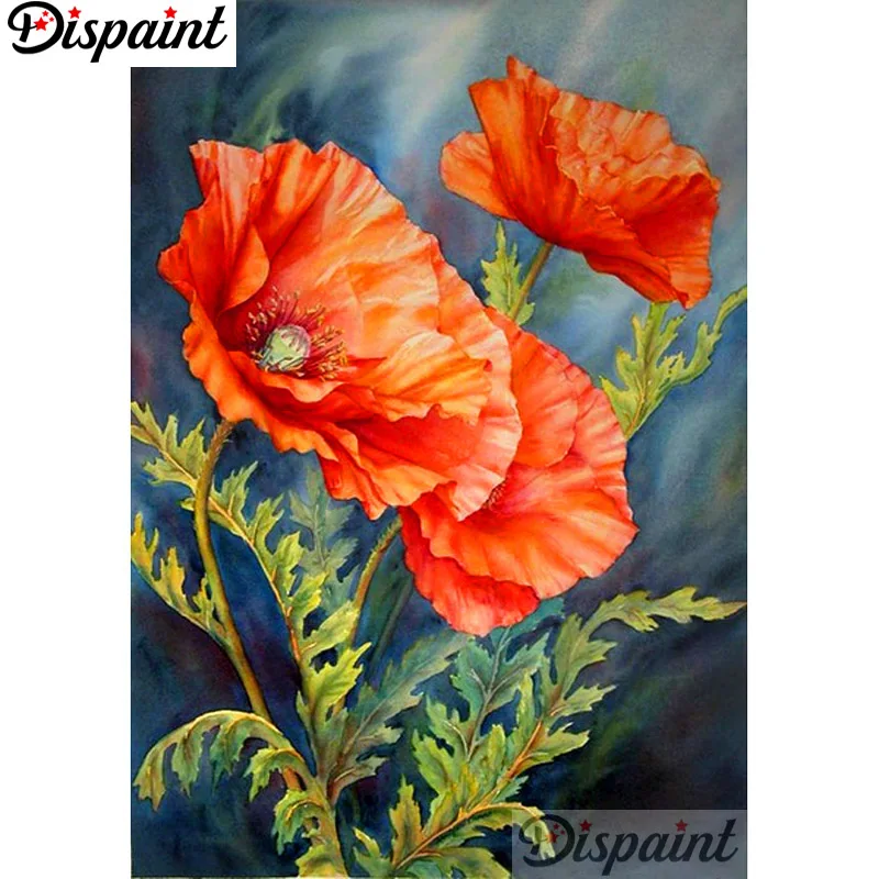 

Dispaint Full Square/Round Drill 5D DIY Diamond Painting "Orange flower" Embroidery Cross Stitch 3D Home Decor A11178