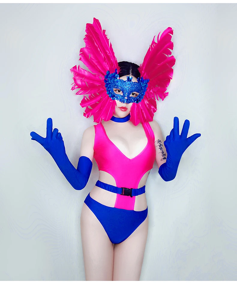 Roupa Feminina женский комбинезон для ночного клуба Gogo Танцовщица футболка бодибилдера вечерние рейв одежда для певицы для сцены костюм dj bl1986