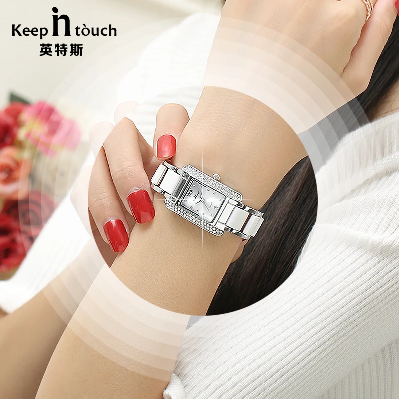 Reloj Mujer Новинка 2017 года Элитный Бренд стразы Кварцевые часы Женские прямоугольник