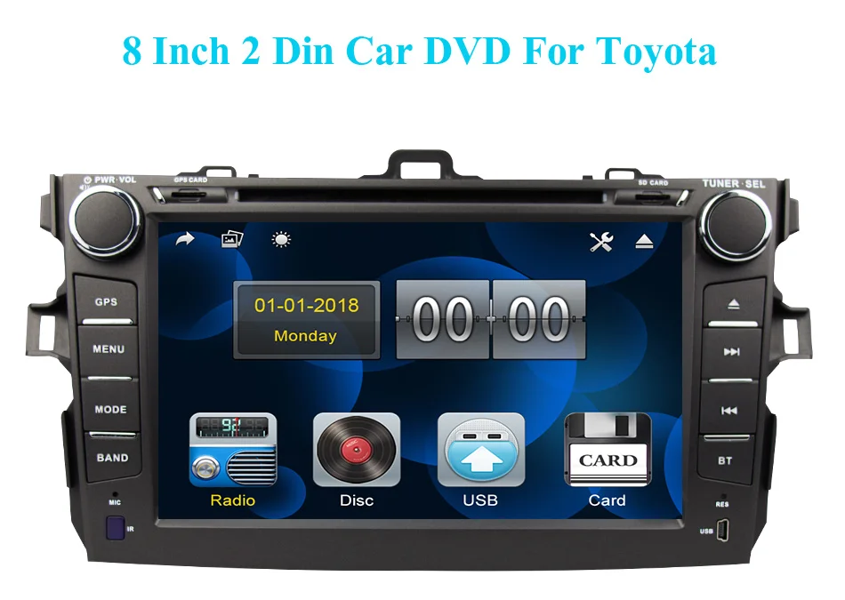 Автомобильный dvd-плеер Eunavi 2 din для Toyota Corolla 2007 2008 2009 2010 2011 2din gps навигация 8 дюймов стерео автомобильный ПК головное устройство