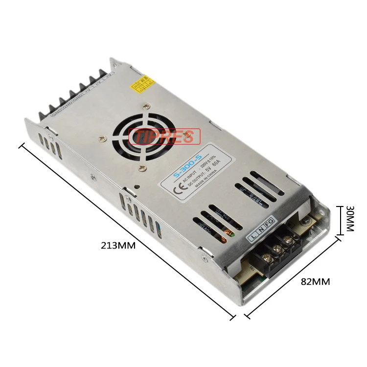 Новое поступление 5 V 60A 300 W импульсный источник ультра тонкий светодиодный