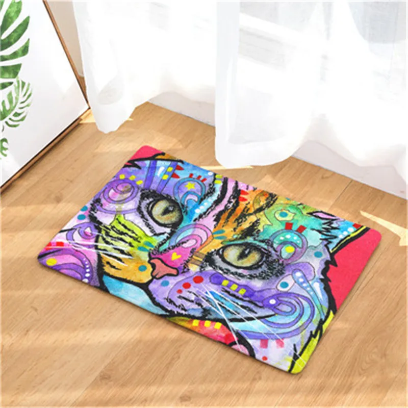 Добро пожаловать мягкие коврики масляная живопись рисунок кота фланель ванная