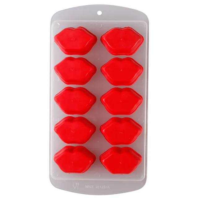 10 Cup Lips Милые силиконовые формы для шоколада, ледяной кубик, лоток для замораживания, барный пудинг, желе, красочные кухонные инструменты - Цвет: 10 Cup Lips