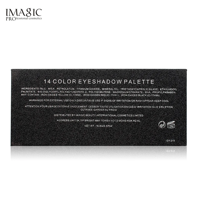 IMAGIC тени для век Палитра 14 цветов глаза Shimmer матовые тени для век макияж светильник тени для век Палитра оттенков с кистью