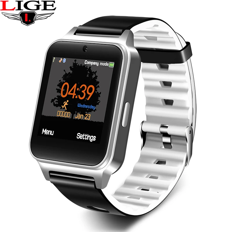 Blanco LIGE новые спортивные Смарт-часы с Bluetooth, шагомер, поддержка sim-карты, музыкальная камера, умные часы для мужчин и женщин, модели Reloj inteligente - Цвет: Blanco