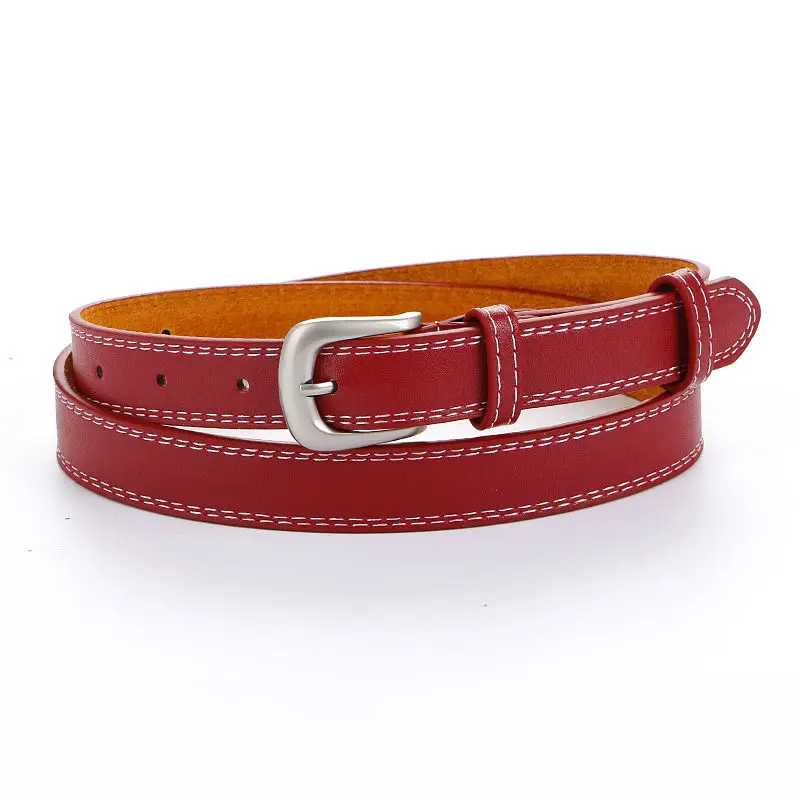 Ремень тонкий кожаный с серебристой пряжкой для мужчин и женщин|thin belts for women|thin beltbelts women |