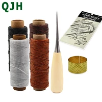 1set leather craft sewing accessories stitching awl sewing needle wax line leathercraft shoe repair tools sewing kit