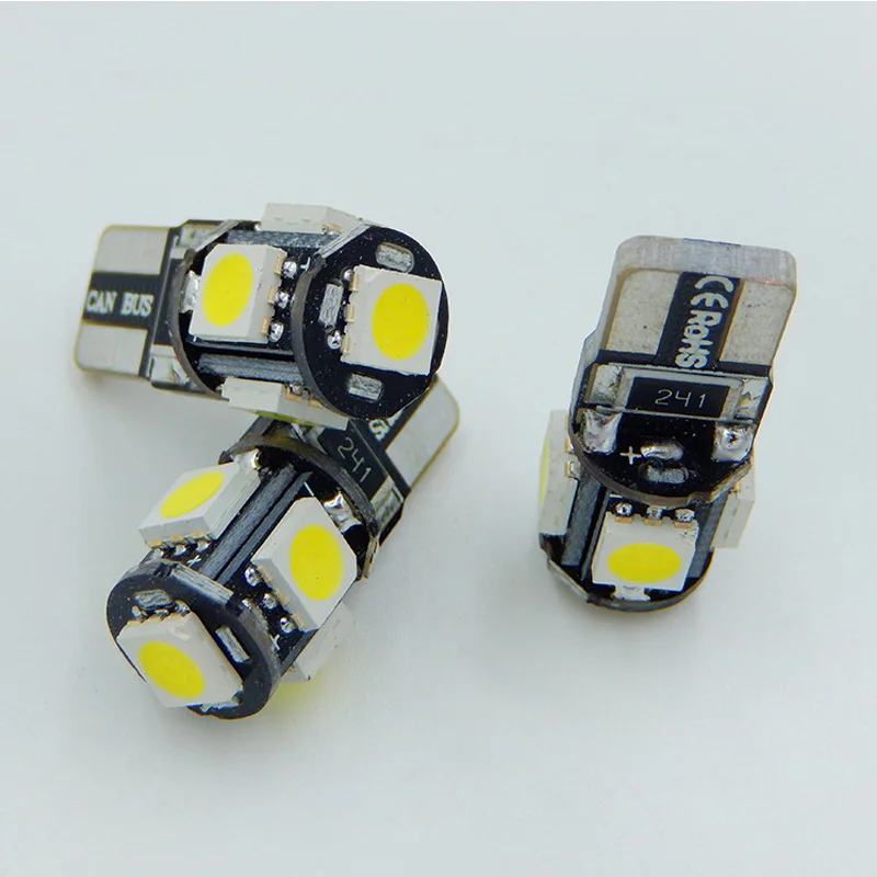 1X лампочки для автомобилей T10 LED W5W 5050 5SMD ширина лампы CANBUS номерной знак задний