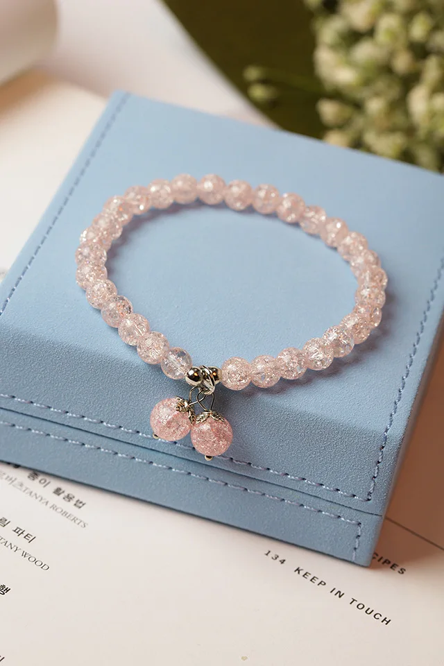 YoYoRan fashion jewelry color crystal beaded elastic strand bracelet woman blue pink yellow bead charm for girl | Украшения и