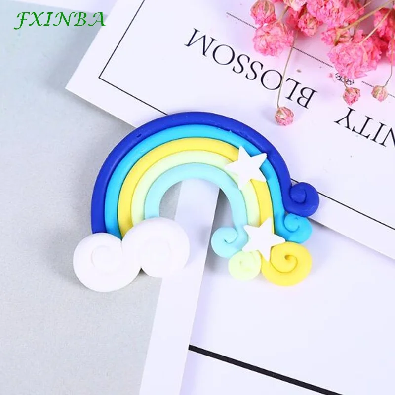 FXINBA 10 шт./партия милые радужные Подвески Fimo для слизи глина Конфеты DIY Flatback Подвески Торт украшения телефона слизь поставки набор игрушек