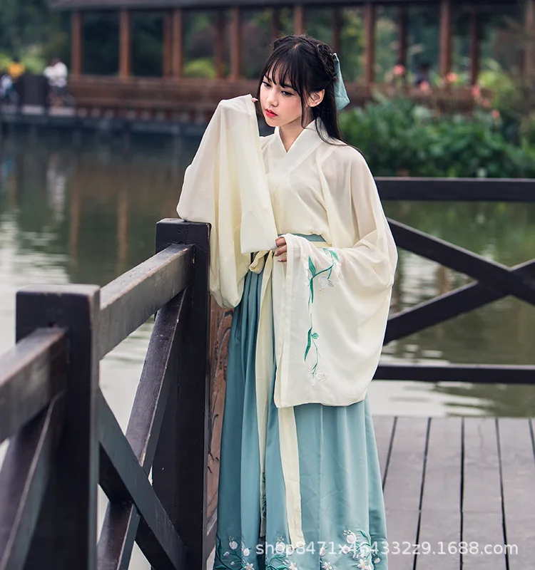 

Ancient Chinese Costume Chiffon Hanfu Fairy Princess Dress Beautiful Dance Hanfu Suit Traditional Folk Festival Performance