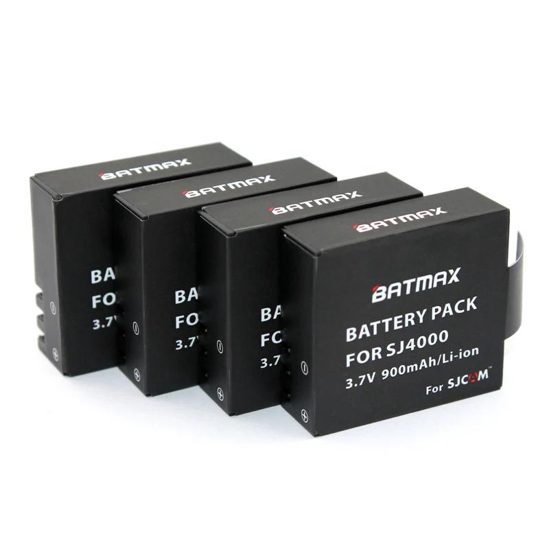 Аккумуляторные батареи Batmax 4 шт. SJ4000 SJCAM для WiFi SJ5000 Plus M10 plus SJ6000 SJ7000 SJ8000|battery for