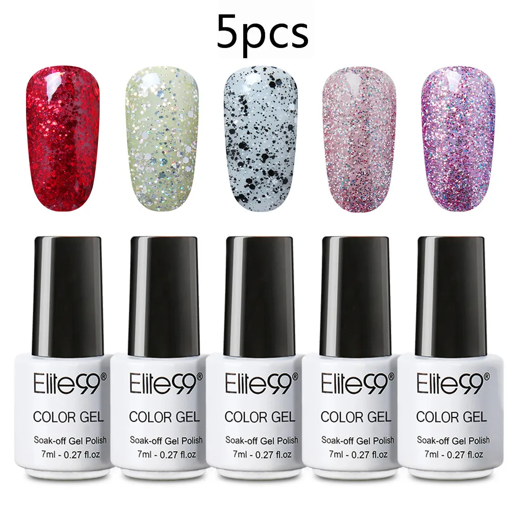 ZH005-5PCS Elite99 5 шт./лот подарочные наборы коробка 7 мл УФ гель горячая Распродажа Цветной Гель-лак для ногтей Vernis Long Lasing дизайн ногтей маникюр Гель Лаки - Цвет: ZH005-5PCS