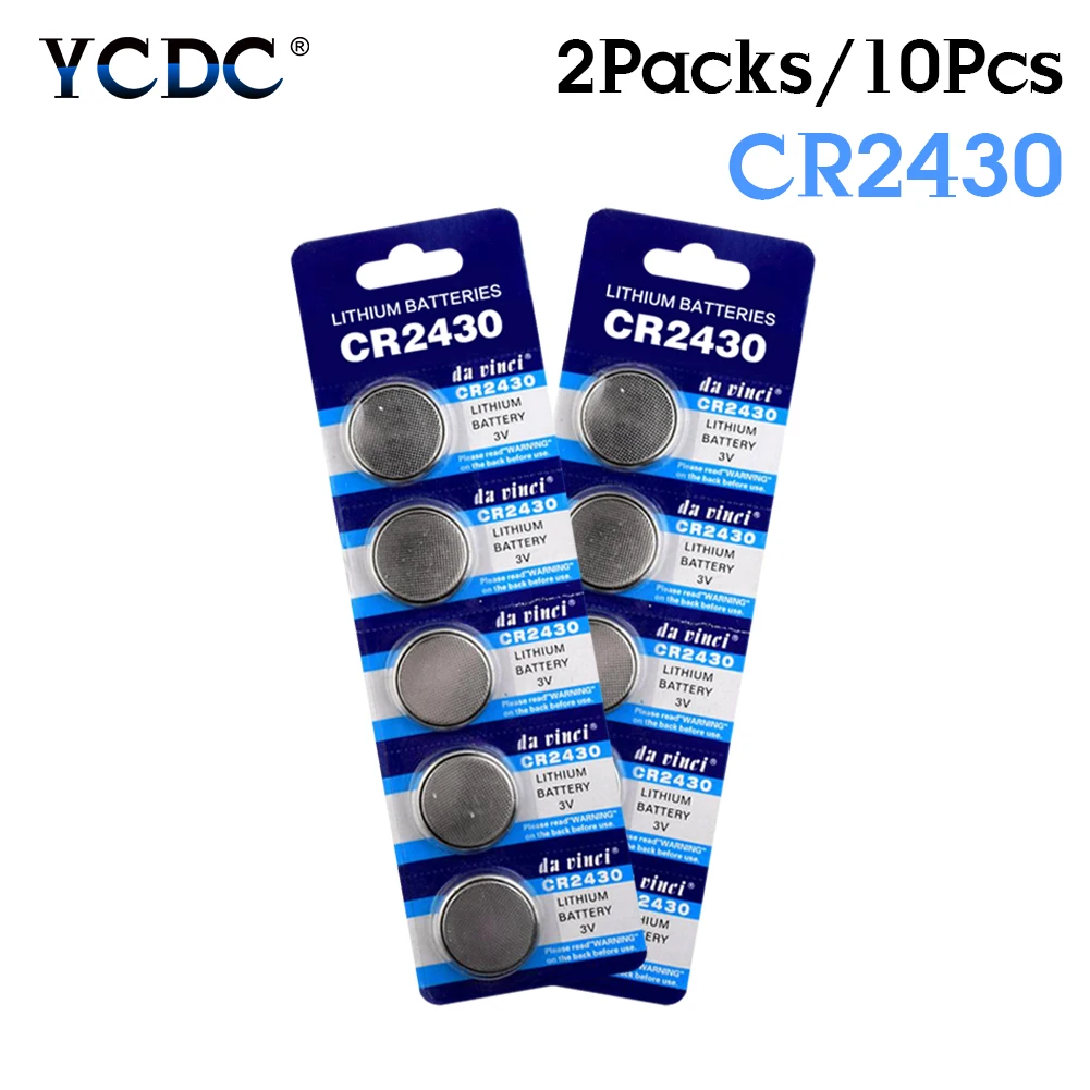 YCDC 10 шт. 3 вольт литий-ионная Кнопочная батарея CR2430 DL2430 BR2430 ECR2430 KL2430 KCR2430 монета батареи для игрушки калькулятор