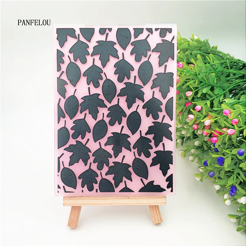PANFELOU Leaf pine cones Embossing folders Plastic For Scrapbooking DIY Template Fondant Cake Photo Album Card Making | Дом и сад