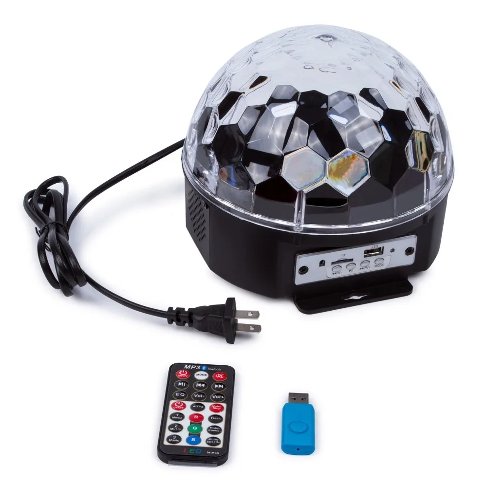 LumiParty LED RGB Шар свет 6 цветов Bluetooth MP3 хрустальный магический шар стробоскоп диско
