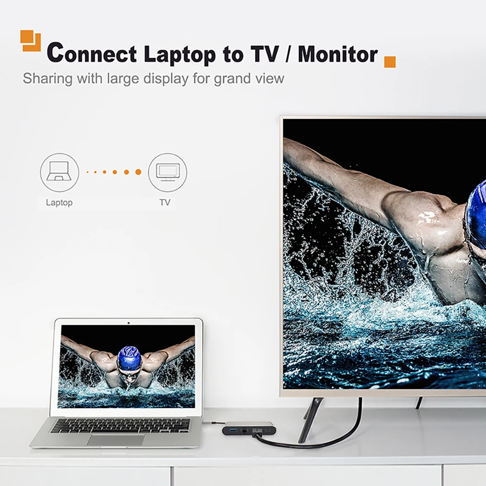 Кабель 4 в 1 USB C к HDMI 3 0 концентратор адаптер Lan RJ45 сетевой Тип Ethernet с 4K порт для HDTV