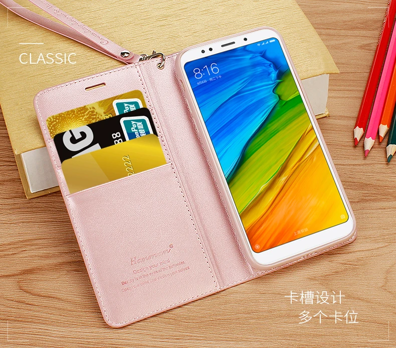 Hanman For Xiaomi Redmi 5 Case Leather Wallet Flip Stand Cover Plus Cases Shell Coque Fundas Bags | Мобильные телефоны и