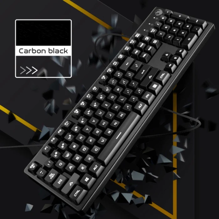 002 Игровая клавиатура 104 Keycaps Водонепроницаемая Бесшумная клавиатура компьютерная геймерская USB Проводная для настольного ноутбука для домашнего офиса - Цвет: 002