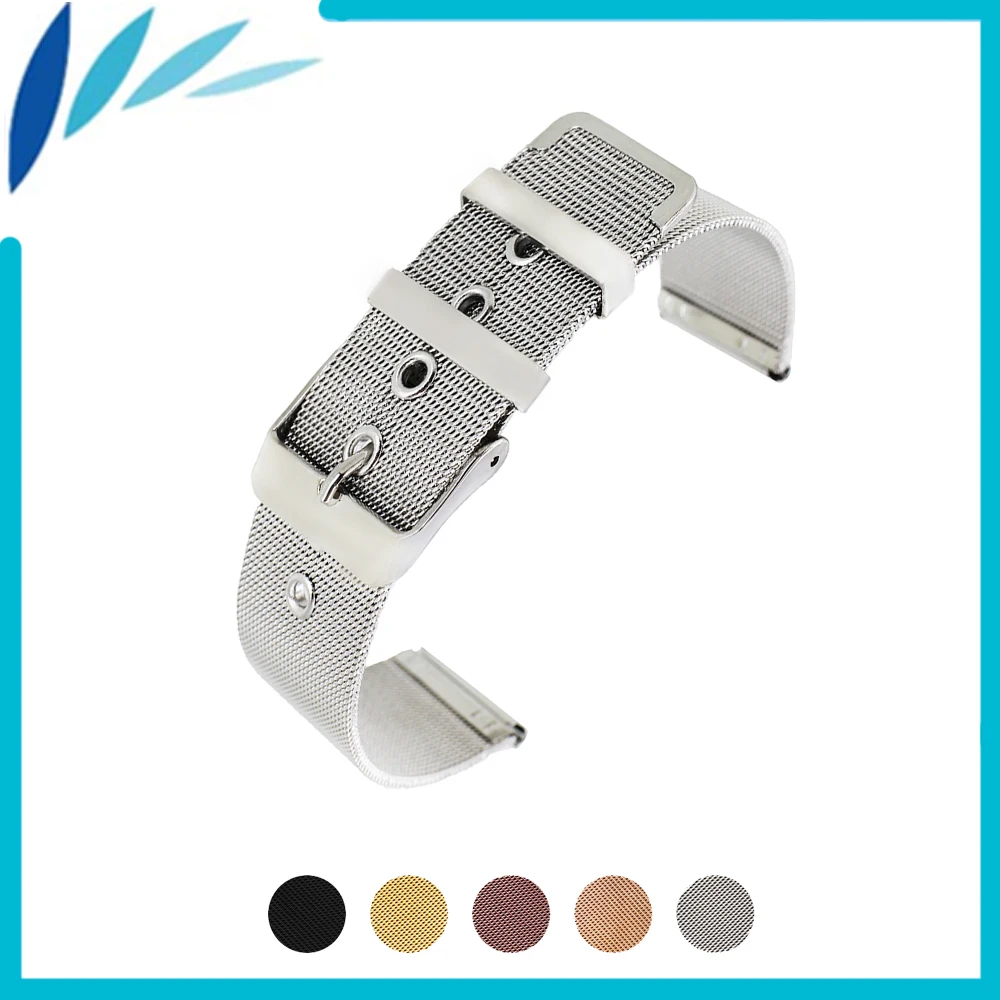 

Milanese Stainless Steel Watch Band 22mm for Asus ZenWatch 1 2 Men WI500Q WI501Q Metal Strap Wrist Loop Belt Bracelet Black