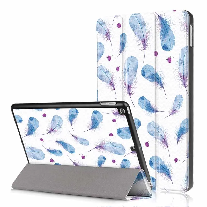 Фиолетовый Чехол для планшета для iPad 9,7 дюймов тонкий кожаный чехол-книжка с подставкой для iPad 9,7 дюймов чехол для планшета с принтом Fundas+ стилус - Цвет: Фиолетовый
