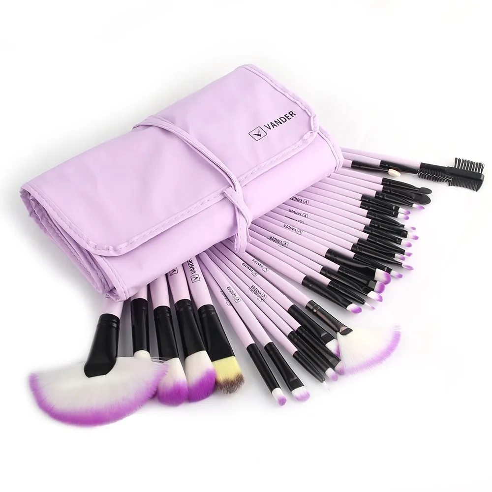 Purple 32 Pcs Makeup Brushes Set Professional Make up Brush Pinceaux Cosmetics Foundation Eyeliner Lip Maquiagem + Pouch Bag | Красота и