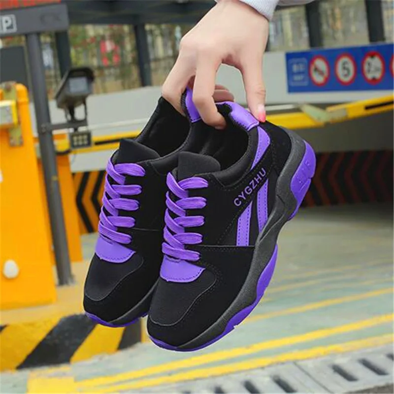 

2020 spring and autumn new casual platform fashion wild color matching lace women's shoes