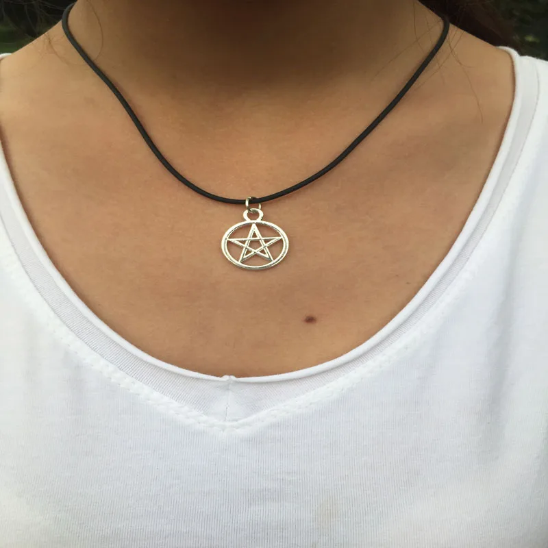 ZHU RU 2018 Women star pentagram Religious imprint Necklaces &amp Pendants Necklace Charm Bar statement for girl gift | Украшения и