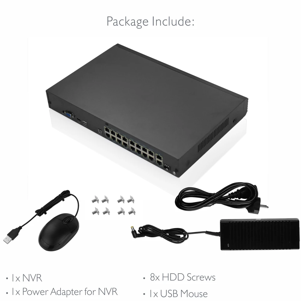 Doerguin 16CH 4K 8MP PoE NVR Smartviewer APP поддержка H.265 фотосовместимость с жестким диском на 10 ТБ