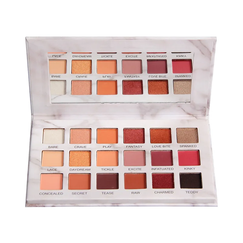 18 Color Eye Shadow Palette Marble Make Up Earth Matte Shimmer Beauty Cosmetic For Beginner Girl Eyeshadow Plate |