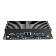 Безвентиляторный Intel Core i7-4500U Мини ПК Windows Dual Gigabit Ethernet WiFi 6* RS232/485 8* USB HDMI VGA 4G LTE промышленный микро ПК