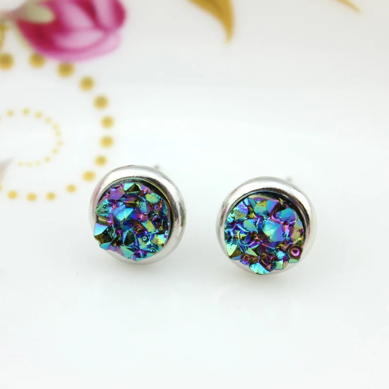Женские серьги гвоздики с кристаллами на пуговицах|fashion stud earrings|stud earringsstud earrings for